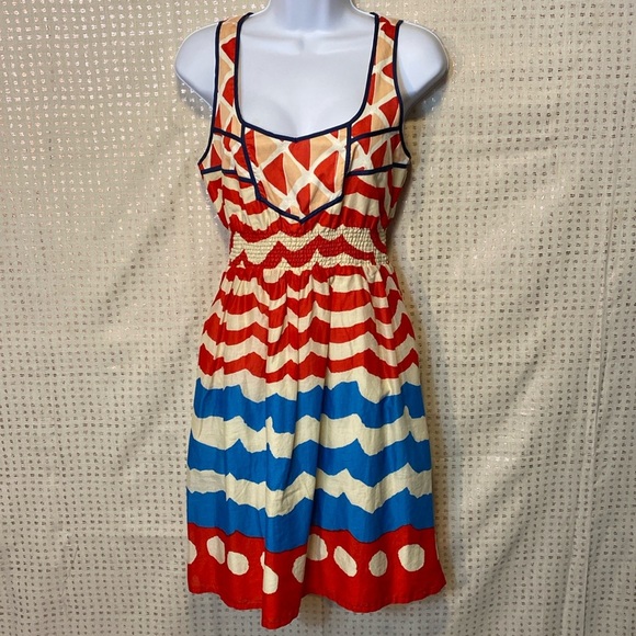 Anthropologie We Love Vera High Seas Dress with Smocked Waist & Cutout Back - Picture 9 of 9